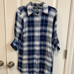 Lauren Ralph Lauren Button up Plaid top in size Small